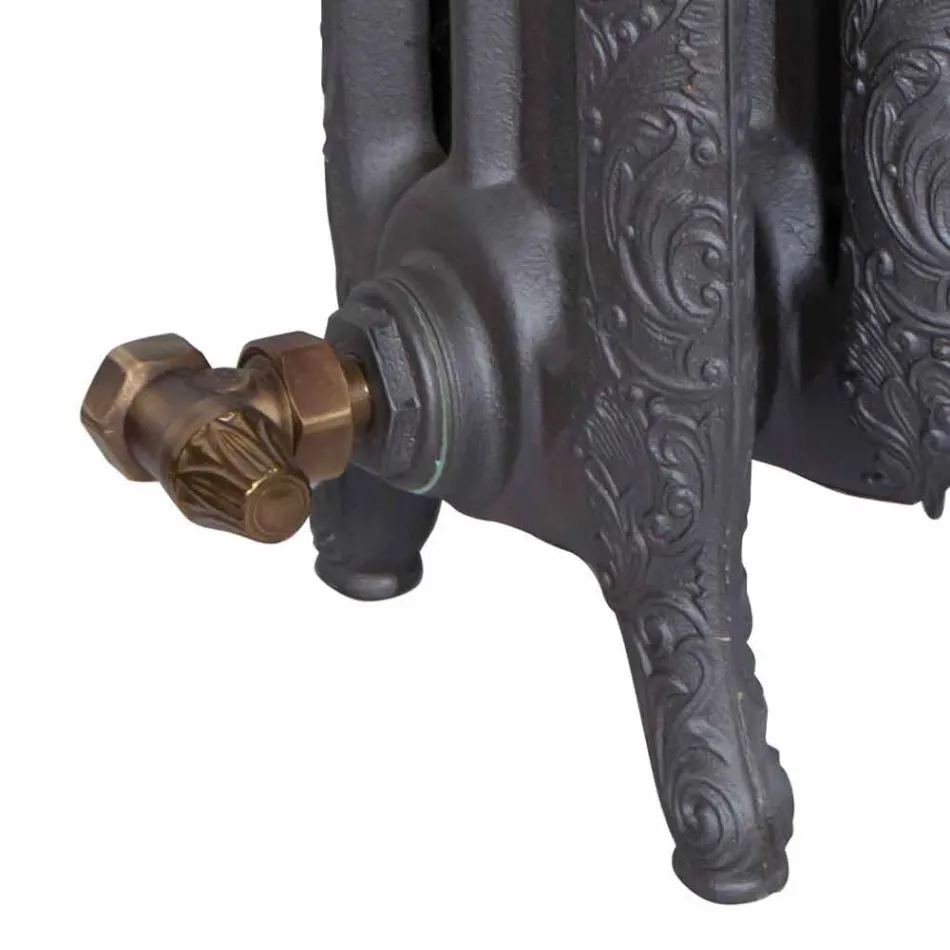 Projeto Radiador 7 Elementos Decorados em Ferro Fundido do Solo até 1062 W - Barroco Viadurini