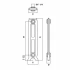 Projeto Radiador 7 Elementos Decorados em Ferro Fundido do Solo até 1062 W - Barroco Viadurini