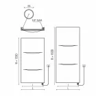 Radiador elétrico vertical em design moderno de aço até 1000 W - corte Viadurini