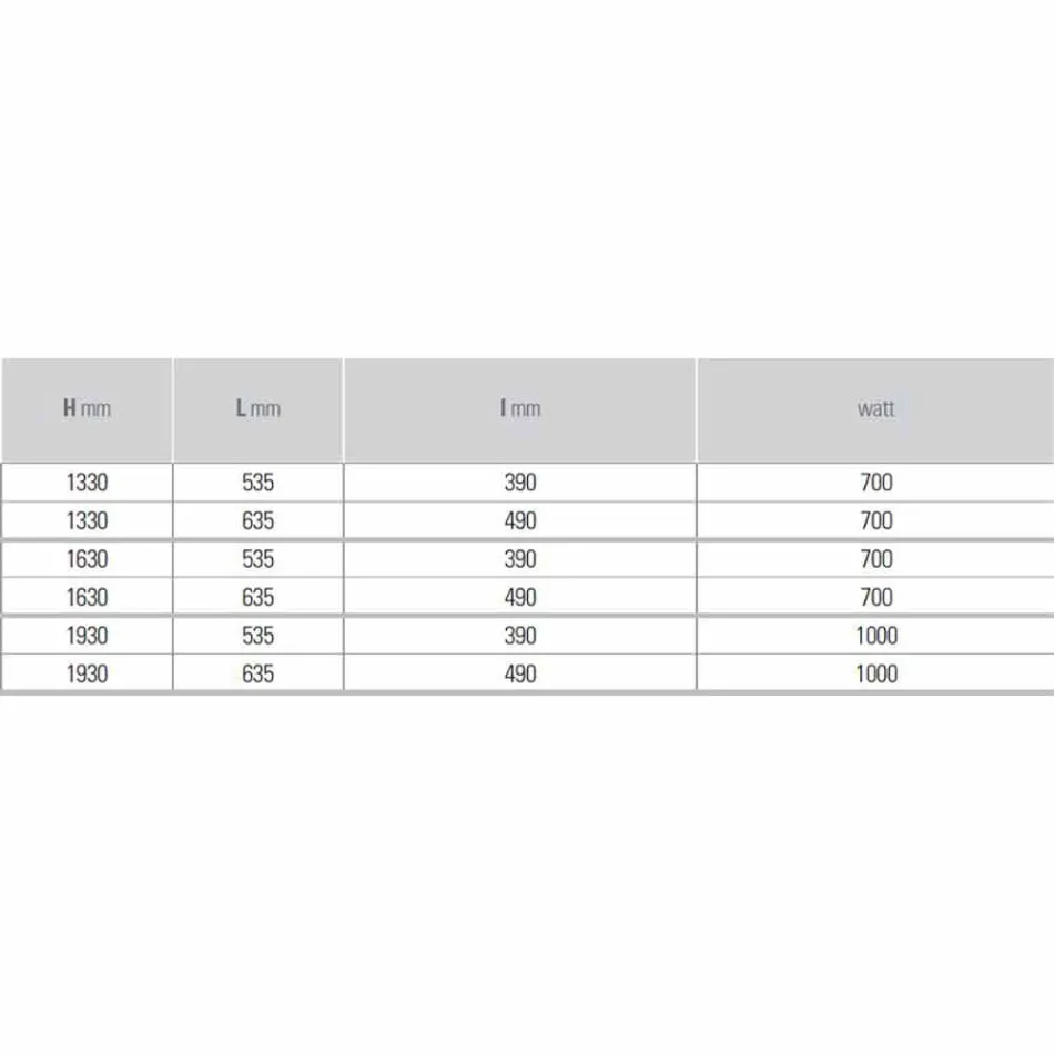 Radiador elétrico vertical em design moderno de aço até 1000 W - corte Viadurini