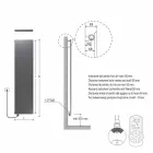 Radiador elétrico vertical projeto mínimo cinza ardósia de aço 700 W - gelo Viadurini