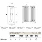 Retro radiador de ferro fundido hidráulico com 3 colunas Tiffany by Scirocco H Viadurini