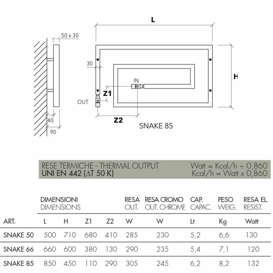 Radiador cromado Snake Scirocco H, design Viadurini