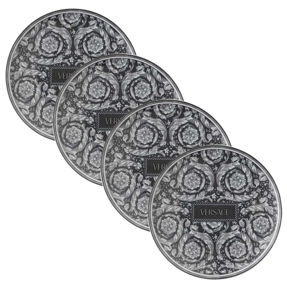 Rosenthal Versace Barocco 4 Pratos de Jantar Diâmetro 17 cm em Porcelana - Barocco Viadurini