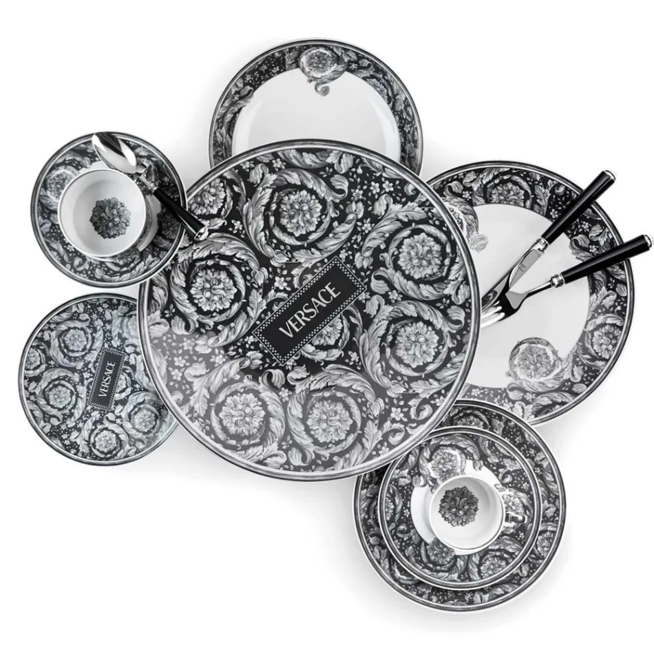 Rosenthal Versace Barocco 4 Pratos de Jantar Diâmetro 17 cm em Porcelana - Barocco Viadurini