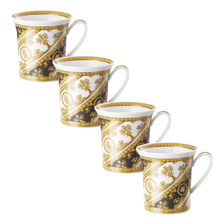 Rosenthal Versace I Love Baroque 4 Copos com Alça de Porcelana - Barroco Viadurini