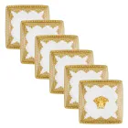 Rosenthal Versace I Love Baroque 6 Tigelas de Porcelana Quadradas e Planas - Barroco Viadurini