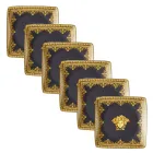 Rosenthal Versace I Love Baroque 6 Tigelas de Porcelana Quadradas e Planas - Barroco Viadurini
