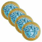 Rosenthal Versace Medusa Amplified 4 Pratos de Jantar Diâmetro 17 cm - Medusaamplifield Viadurini