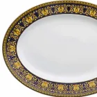 Rosenthal Versace Medusa Azul Oval 40cm prato de porcelana design Viadurini