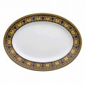 Rosenthal Versace Medusa Azul placa de porcelana oval moderna 40 cm