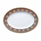 Placa de design Rosenthal Versace Medusa azul Oval porcelana Viadurini