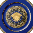 Rosenthal Versace Medusa Blue Placa placeholder de porcelain design Viadurini