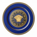 Rosenthal Versace Medusa Azul placa de placeholder de porcelana moderna