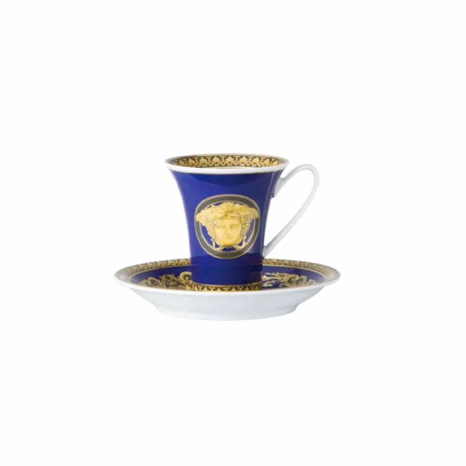 Rosenthal Versace Medusa Azul Porcelana design xícara de café Viadurini