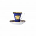 Rosenthal Versace Medusa Xícara de café de porcelana azul, design de luxo