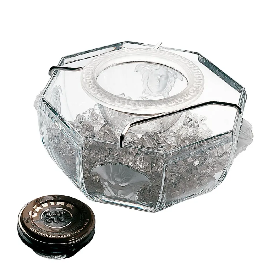Rosenthal Versace Medusa Crystal Caviar Bowl em Cristal - Medusacrystal Viadurini