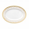 Rosenthal Versace Medusa Gala Placa oval de porcelana dourada 34 cm