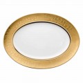 Rosenthal Versace Medusa Gala Placa oval de porcelana dourada 40 cm