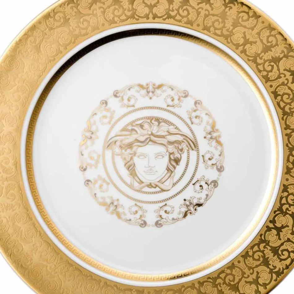 Rosenthal versace medusa gala placa de ouro titular 30 cm de porcelana Viadurini