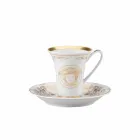 Rosenthal Versace Medusa Gala Gold conjunto xícaras de café 6pc porcelana Viadurini