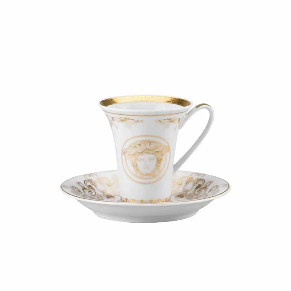 Rosenthal Versace Medusa Gala Gold conjunto xícaras de café 6pc porcelana Viadurini