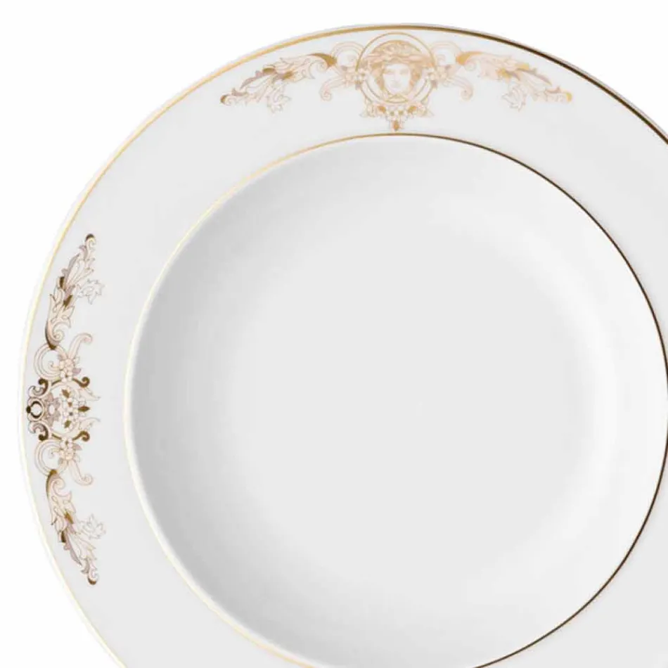 Placa de Sopa Rosenthal Versace Medusa Gala 22cm em design de porcelana Viadurini