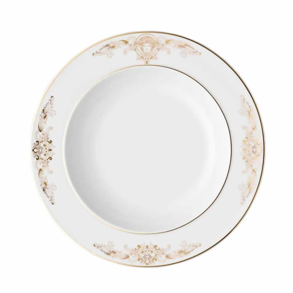 Placa de Sopa Rosenthal Versace Medusa Gala 22cm em design de porcelana Viadurini