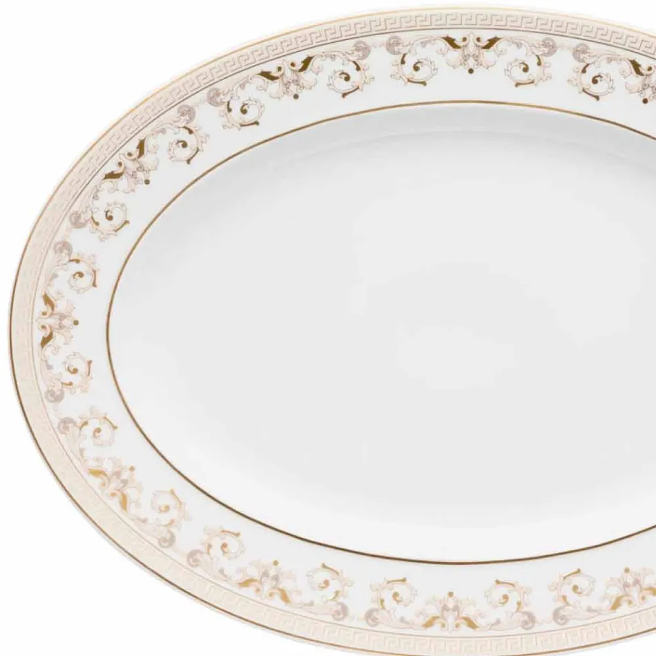 Rosenthal Versace Medusa Gala Placa Oval 34cm de design de porcelana Viadurini