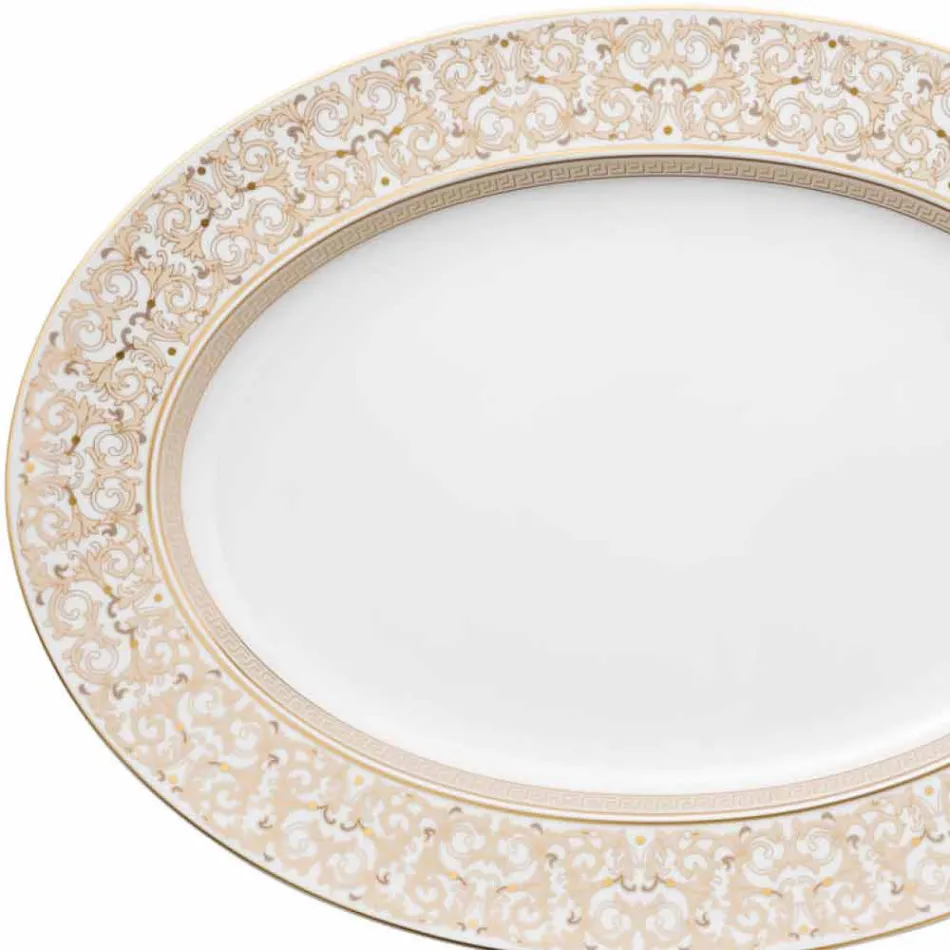Rosenthal Versace Medusa Gala Oval 40cm prato de porcelana design Viadurini