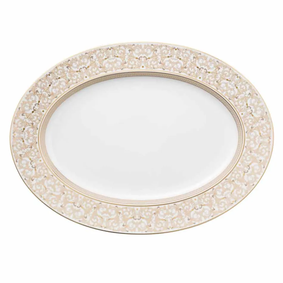 Rosenthal Versace Medusa Gala Oval 40cm prato de porcelana design Viadurini