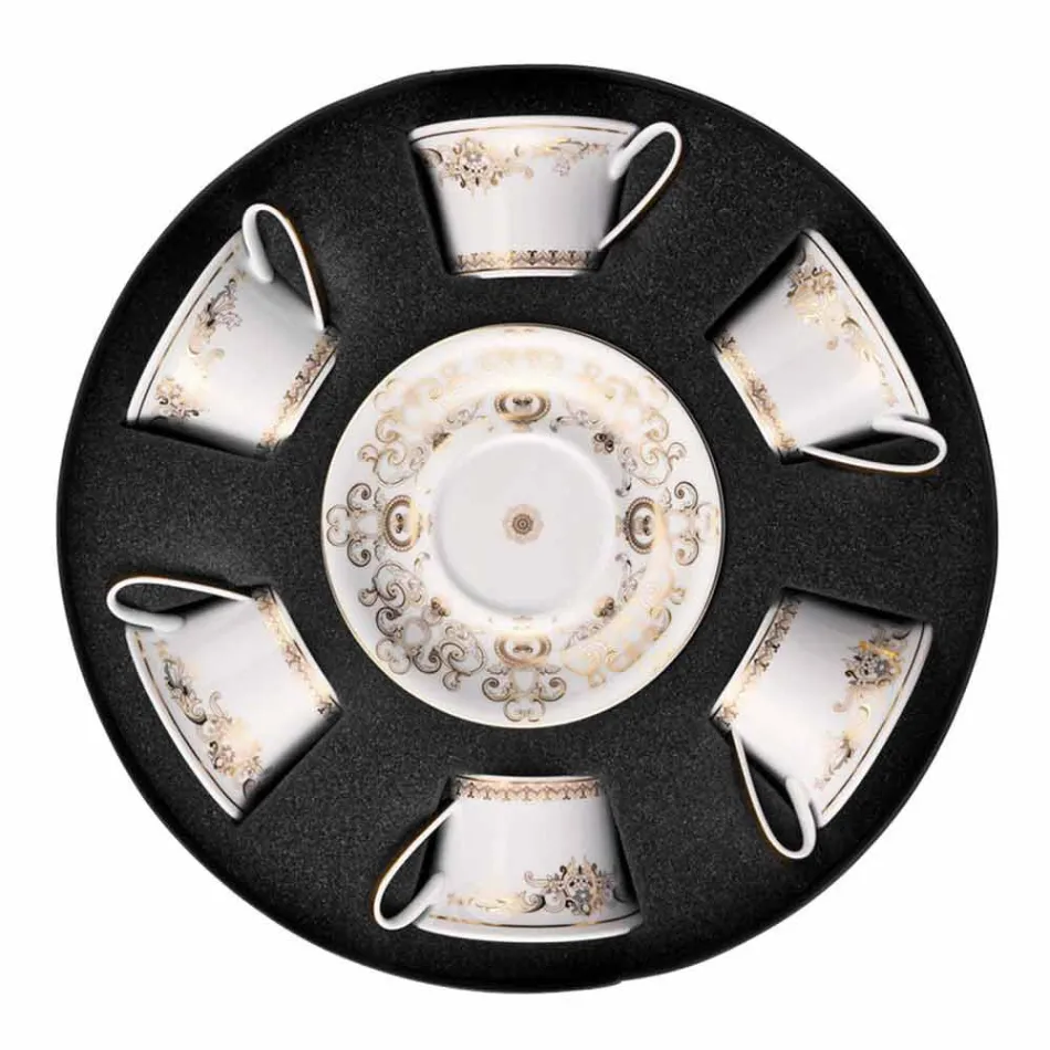 Conjunto de xícaras de porcelana Rosenthal Versace Medusa Gala 6 peças Viadurini