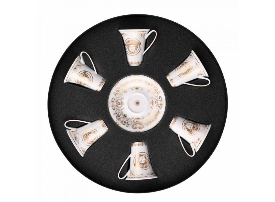 Rosenthal Versace Medusa Gala conjunto xícaras de café expresso 6 peças em porcelana Viadurini