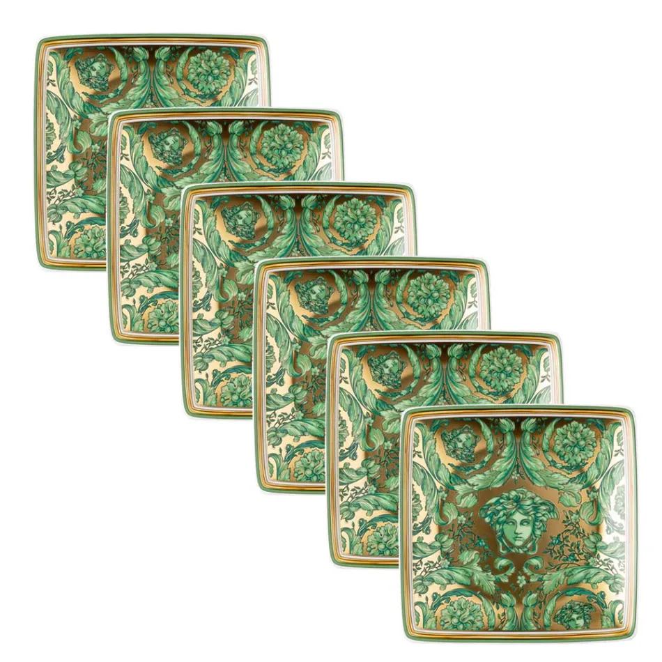 Rosenthal Versace Medusa Garland 6 xícaras quadradas planas - Natal Viadurini