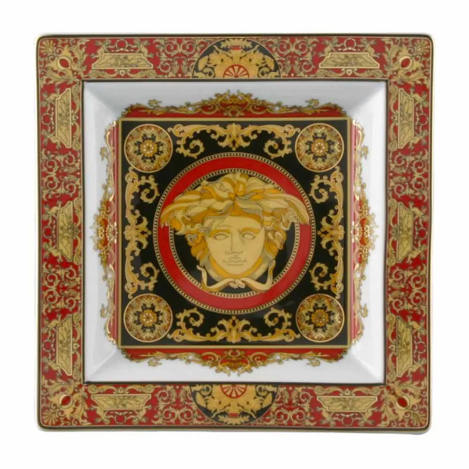 Rosenthal Versace Medusa Rosso Taça design de porcelana 22cm Viadurini