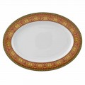 Placa oval Rosenthal Versace Medusa Rosso 40 cm, design de luxo