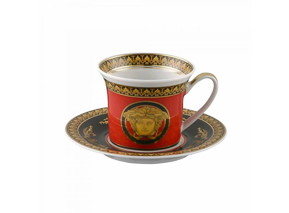 Rosenthal Versace Red Medusa Xícara de café expresso em porcelana design Viadurini