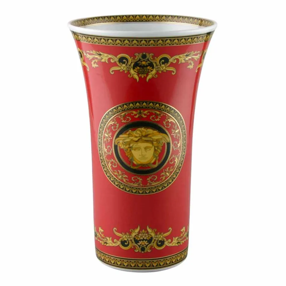 Rosenthal Versace Medusa Rosso Vaso de porcelana design moderno 34cm Viadurini