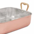 Torradeira Retangular para Peru em Cobre Estanhado à Mão 40x30 cm - Giampaolo Viadurini