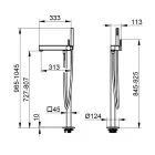 Misturador de banho para torneiras de piso de alavanca simples - Erik Viadurini