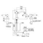 Torneira para bidê clássica com 3 furos e alavancas de latão fabricada na Itália - Noriana Viadurini