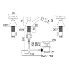 Torneira para bidê clássica com 3 furos e resíduos de latão fabricada na Itália - Ercolina Viadurini