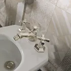 Torneira para bidê com 3 furos design em latão estilo vintage fabricado na Itália - Silvana Viadurini