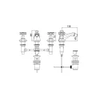 Torneira para bidê com 3 furos design em latão estilo vintage fabricado na Itália - Silvana Viadurini