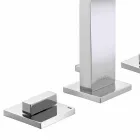 Misturador para pia de banheiro de design moderno com 3 furos de metal - Etto Viadurini