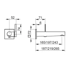 Torneira para lavatório embutida na parede com design integrado de 3 tamanhos - Erkole Viadurini