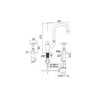 Torneira para lavatório vintage de bica alta em latão fabricada na Itália - Katerina Viadurini