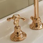 Torneira para lavatório alto vintage em latão com 3 furos fabricada na Itália - Klarisa Viadurini