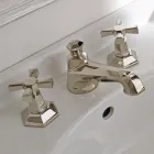 Torneira para lavatório de bancada VIntage Design em latão fabricada na Itália - Silvana Viadurini