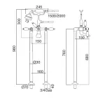 Torneira de banheira de chão com duche de mão em latão Made in Italy - Noriana Viadurini